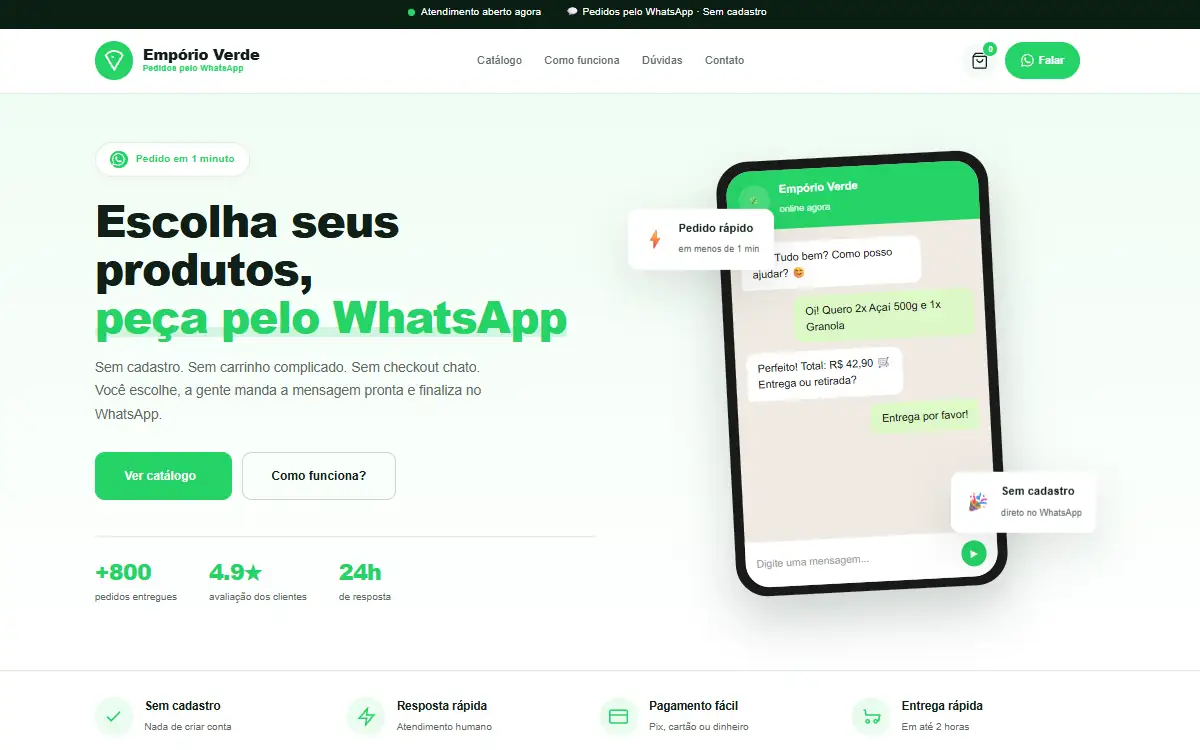 Empório Verde — Loja Virtual WhatsApp